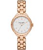 Color:Rose Gold - Image 1 - Women's Morningside Three-Hand Rose Gold-Tone Stainless Steel Bracelet Watch