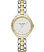 Color:Two Tone - Image 1 - Women's Morningside Three-Hand Two-Tone Stainless Steel Bracelet Watch