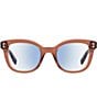 Color:Brown - Image 2 - Women's Taneabb 48mm Tortoise Square Blue Light Reader Glasses