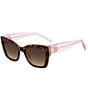 Color:Havana Pink - Image 1 - Women's Valeria Havana Pink Rectangle Sunglasses