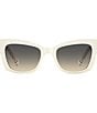 Color:White - Image 2 - Women's Valeria White Rectangle Sunglasses