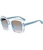 Color:Blue - Image 1 - Women's Wenona 56mm Square Sunglasses