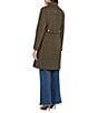 kate spade new york Wool Blend Point Collar Belted Tab A-Line Single Breasted Coat, Color:New Dark Olive - Image 2