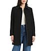 kate spade new york Wool Blend Point Collar Long Sleeve Single Breasted Coat, Color:Black - Image 1