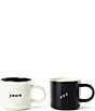 kate spade new york Yawn & Zzz Novelty Mugs, Set of 2, Color:Black/Cream - Image 1