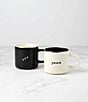 kate spade new york Yawn & Zzz Novelty Mugs, Set of 2, Color:Black/Cream - Image 2