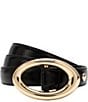 kate spade new yorkk Oval Molten Buckle Leather Belt - Image 1