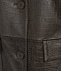 Katherine Kelly Genuine Lamb Leather Embossed Notch Collar Coat - Image 4