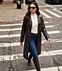 Katherine Kelly Genuine Lamb Leather Embossed Notch Collar Coat - Image 5
