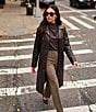 Katherine Kelly Genuine Lamb Leather Embossed Notch Collar Coat - Image 6