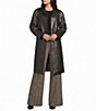 Katherine Kelly Genuine Lamb Leather Embossed Notch Collar Coat - Image 3