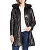 Katherine Kelly Genuine Lamb Leather Jacket with Removable Shearling Hood - Image 1