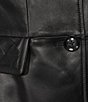 Katherine Kelly Genuine Lamb Leather Notch Collar Button Front Coat - Image 5