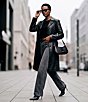 Katherine Kelly Genuine Lamb Leather Notch Collar Button Front Coat - Image 6