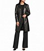 Katherine Kelly Genuine Lamb Leather Notch Collar Button Front Coat - Image 1