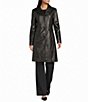 Katherine Kelly Genuine Lamb Leather Notch Collar Button Front Coat - Image 3