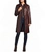 Katherine Kelly Genuine Lamb Leather Tulip Collar Snap Front Coat - Image 6