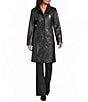 Katherine Kelly Genuine Lamb Leather Tulip Collar Snap Front Coat - Image 2