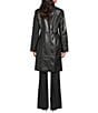 Katherine Kelly Genuine Lamb Leather Tulip Collar Snap Front Coat - Image 3