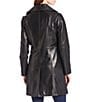 Katherine Kelly Genuine Lamb Leather Zip Front Wing Collar Jacket, Color:Black - Image 2