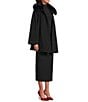 Katherine Kelly Pure Wool Cape with Removable Faux Fur Collar - Image 3