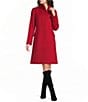 Katherine Kelly Pure Wool Hidden Snap Wing Collar Coat - Image 3