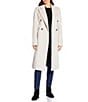 Katherine Kelly Pure Wool Notch Collar Double Breasted Button Front Coat, Color:Alabaster - Image 3