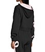 KatieJNYC Dylan Bow/Lace Coordinating Zip Up Hoodie, Color:Black/Baby Pink - Image 5