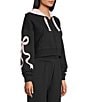 KatieJNYC Dylan Bow/Lace Coordinating Zip Up Hoodie, Color:Black/Baby Pink - Image 6
