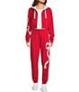 KatieJNYC Dylan Bow/Lace Coordinating Zip Up Hoodie, Color:Red/Pink - Image 4