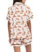 Katie Kime Austin Toile Woven Shorty Pajama Set, Color:Orange - Image 2