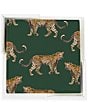 Katie Kime Cheetahs Vegan Leather Coasters, Set of 6, Color:Green - Image 1