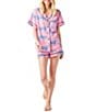 Katie Kime Cosmic Cheetah Woven Shorty Pajama Set - Image 1