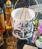 Katie Kime Marfa Toile Insulated Ice Bucket, Color:Black - Image 2