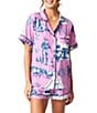 Katie Kime Marfa Toile Woven Shorty Pajama Set, Color:Pink - Image 1