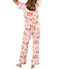 Katie Kime Nashville Toile Woven Pajama Pant Set, Color:Pink - Image 2
