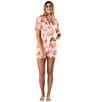 Katie Kime Nashville Toile Woven Shorty Pajama Set, Color:Pink - Image 3