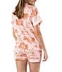 Katie Kime Nashville Toile Woven Shorty Pajama Set, Color:Pink - Image 2