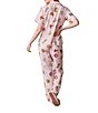 Katie Kime Short Sleeve Notch Collar Woven Zodiac Striped Print Pajama Pant Set, Color:Pink - Image 2