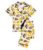 Katie Kime World Is Your Oyster Woven Pajama Pant Set, Color:White - Image 3