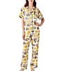 Katie Kime World Is Your Oyster Woven Pajama Pant Set, Color:White - Image 1
