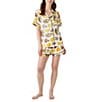 Katie Kime World Is Your Oyster Woven Shorty Pajama Set, Color:Yellow - Image 2