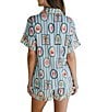 Katie Kime Woven Seaside Stripe Print Short Sleeve Notch Collar Shorty Pajama Set - Image 2