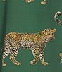 Katie Kime Woven Cheetah Print Shorty Pajama Set, Color:Green - Image 5