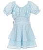 KatieJNYC Big Girls 7-16 Delilah Short Sleeve Fit & Flare Dress, Color:Baby Blue - Image 1