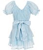 KatieJNYC Big Girls 7-16 Delilah Short Sleeve Fit & Flare Dress, Color:Baby Blue - Image 2