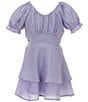 KatieJNYC Big Girls 7-16 Delilah Short Sleeve Fit & Flare Dress, Color:Lilac - Image 1