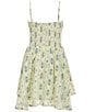 KatieJNYC Big Girls Floral Print Peri Dress, Color:Creme Floral Stripe - Image 2