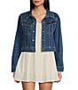 KatieJNYC Dallas Denim Point Collar Button Front Jacket - Image 1