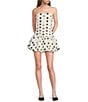 KatieJNYC Dotted Print Removable Strap Sleeveless Mesh Fitted Bubble Hem Mini Dress - Image 1